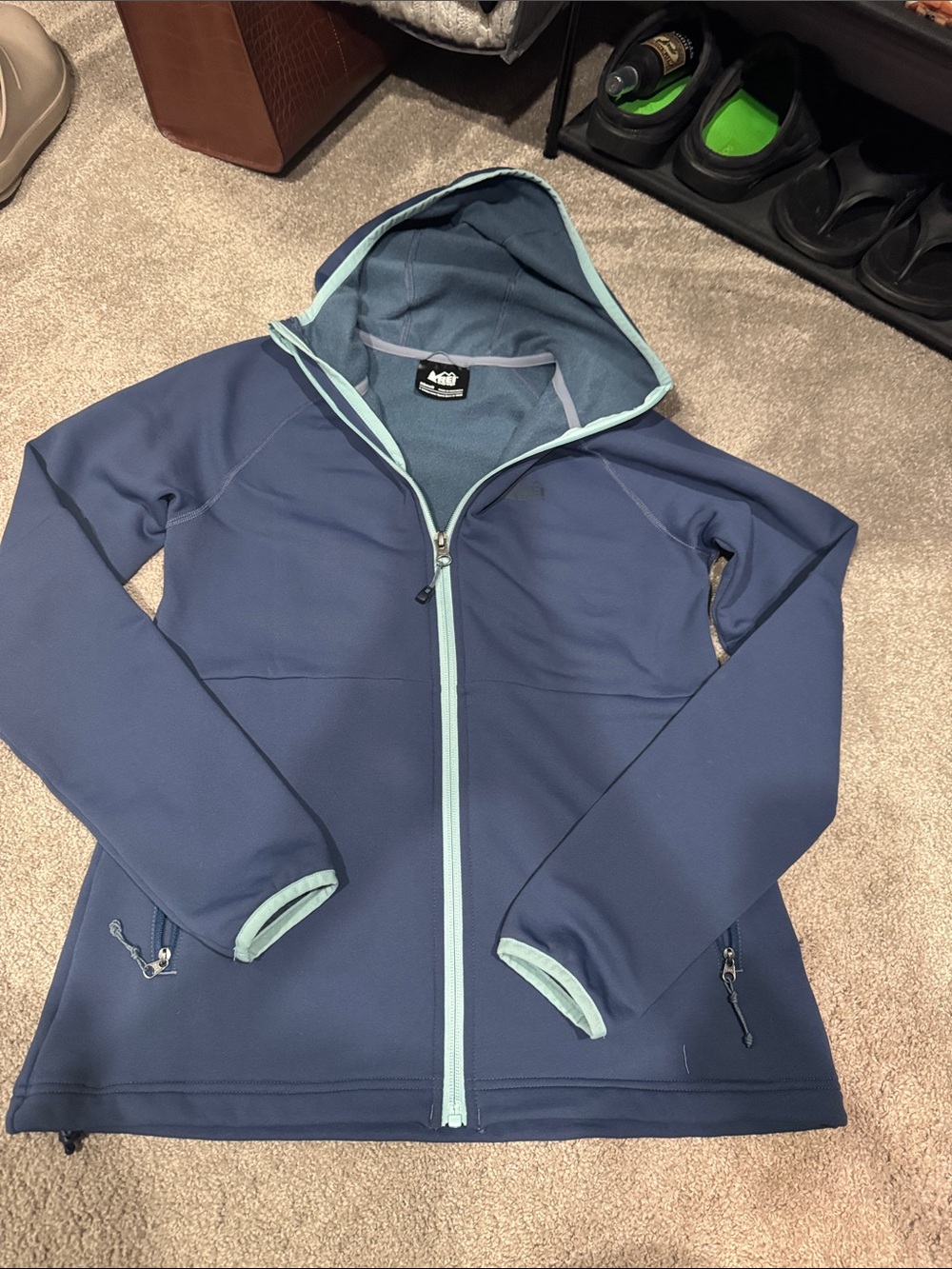 REI Blue Hooded Jacket Size xsmall